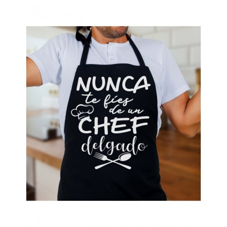 Delantal Nunca te fíes de un chef delgado